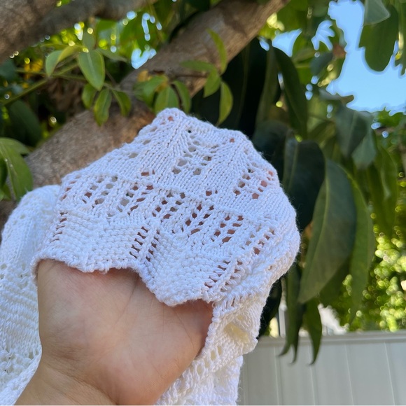 Vintage White Stag Crochet Cardigan with Tie in White ✨ - Picture 7 of 11